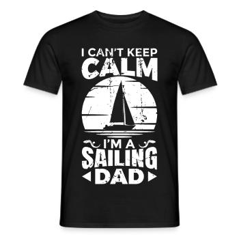 Segler Vater - Männer T-Shirt - Schwarz - Vorne - AI Model Male 178 light (178cm)
