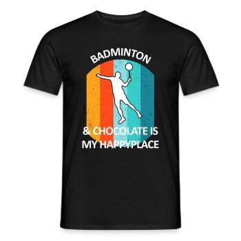 Badminton Badminton Badminton Player Chocolat - T-shirt homme - noir - Devant - AI Model Male 178 light (178cm)