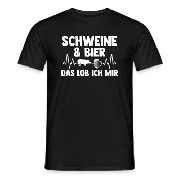 Ferkel Landwirt Bauer Bauernhof Bier Schweine - Männer T-Shirt - Schwarz - Vorne - AI Model Male 178 light (178cm)