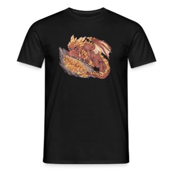 Drache Phantasie Mythologie Erde Geode Kristall - Männer T-Shirt - Schwarz - Vorne - AI Model Male 178 light (178cm)