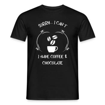 Café, expresso, café et chocolat - T-shirt homme - noir - Devant - AI Model Male 178 light (178cm)