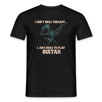 Guitare électrique - Guitariste - Musique Rock - Rock - T-shirt homme - noir - Devant - AI Model Male 178 light (178cm)