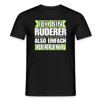 Einfach ein Perfekter Ruderer - Männer T-Shirt - Schwarz - Vorne - AI Model Male 178 light (178cm)