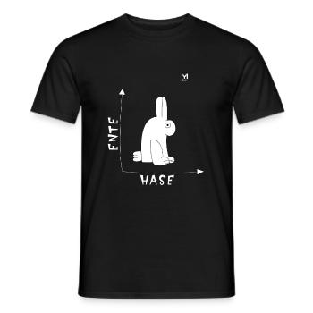 Ente oder Hase lustiges Shirt zum Verschenken - Männer T-Shirt - Schwarz - Vorne - AI Model Male 178 light (178cm)