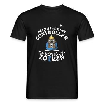 Reichet Mir Den Controller Der König Will Zocken - Männer T-Shirt - Schwarz - Vorne - AI Model Male 178 light (178cm)