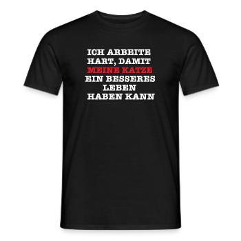 Ich arbeite hart,... - Männer T-Shirt - Schwarz - Vorne - AI Model Male 178 light (178cm)