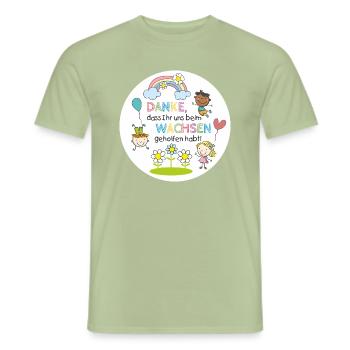 Thank you for growing – child-friendly design - Men's T-Shirt - sage - Front - AI Model Male 178 light (178cm)