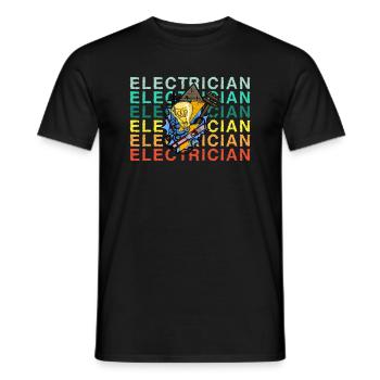 Électricien Électricien Technicien d’éclairage Lampe - T-shirt homme - noir - Devant - AI Model Male 178 light (178cm)