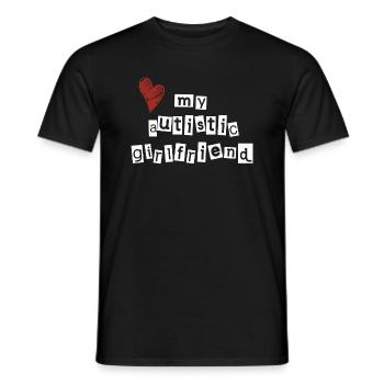 Love my autistic girlfriend - Men's T-Shirt - black - Front - AI Model Male 178 light (178cm)