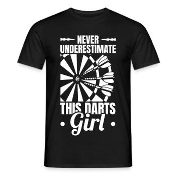 Never underestimate this darter girl - Men's T-Shirt - black - Front - AI Model Male 178 light (178cm)