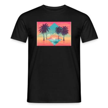 Vacances d’été - T-shirt homme - noir - Devant - AI Model Male 178 light (178cm)