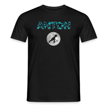ANTON - Beau prénom de garçon avec dinosaure - T-shirt homme - noir - Devant - AI Model Male 178 light (178cm)