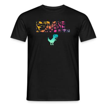 EMIL - Beautiful boy name with dinosaur - Men's T-Shirt - black - Front - AI Model Male 178 light (178cm)