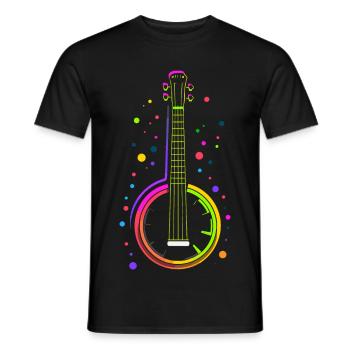 Banjo Cartoon Stil - Männer T-Shirt - Schwarz - Vorne - AI Model Male 178 light (178cm)