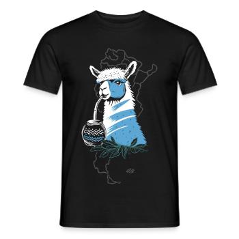 Yerba Mate Alpaka genießt Mate Tee - Männer T-Shirt - Schwarz - Vorne - AI Model Male 178 light (178cm)