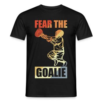Lacrosse Goalie - Men's T-Shirt - black - Front - AI Model Male 178 light (178cm)