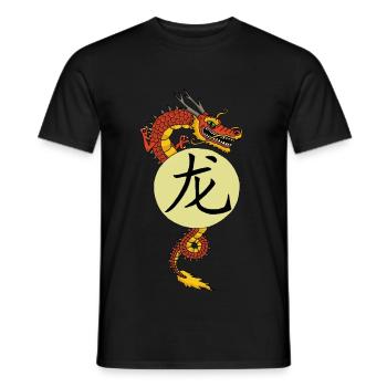 Chinese Red Dragon - Men's T-Shirt - black - Front - AI Model Male 178 light (178cm)