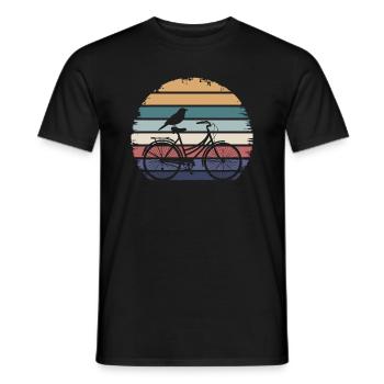 Vintage Retro Cyclisme Oiseau Vélo Cyclisme - T-shirt homme - noir - Devant - AI Model Male 178 light (178cm)