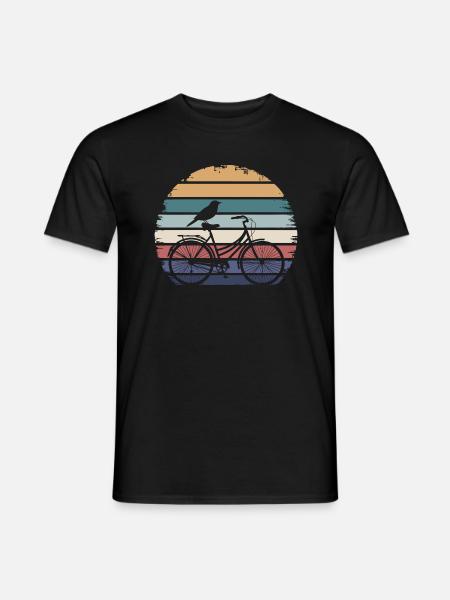 Vintage Retro Radfahren Vogel Fahrrad Radfahren - Männer T-Shirt - Schwarz