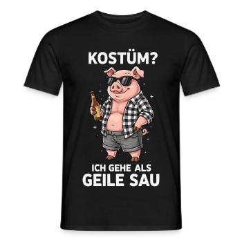 Sow Costume Fun Shirt - Men's T-Shirt - black - Front - AI Model Male 178 light (178cm)
