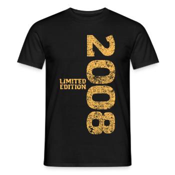 Limited Edition 2008 18th Birthday Gift - Men's T-Shirt - black - Front - AI Model Male 178 light (178cm)