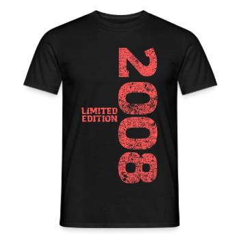 Limited Edition 2008 18th Birthday Gift - Men's T-Shirt - black - Front - AI Model Male 178 light (178cm)