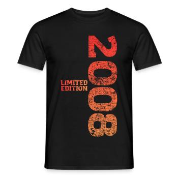Limited Edition 2008 18th Birthday Gift - Men's T-Shirt - black - Front - AI Model Male 178 light (178cm)