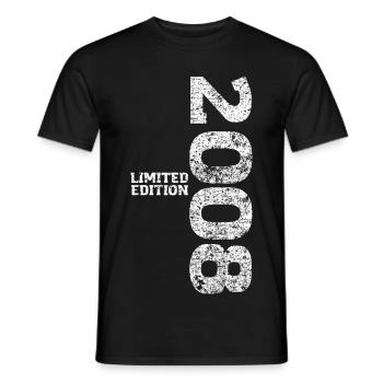 Édition limitée cadeau pour le 18e anniversaire 2008 - T-shirt homme - noir - Devant - AI Model Male 178 light (178cm)