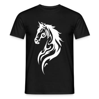 Tribal Horse Silhouette - Men's T-Shirt - black - Front - AI Model Male 178 light (178cm)