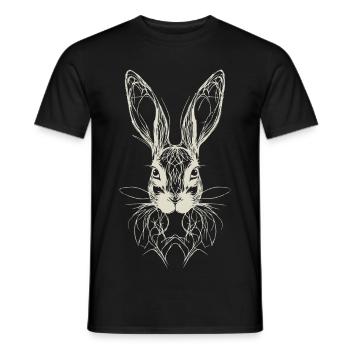 Géométrie du lapin de Pâques - T-shirt homme - noir - Devant - AI Model Male 178 light (178cm)