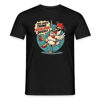Poulet Danse à la Barre Humour Décalé - Männer T-Shirt - Schwarz - Vorne - AI Model Male 178 light (178cm)