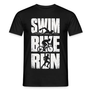 Swim Bike Run Triathlon - T-shirt homme - noir - Devant - AI Model Male 178 light (178cm)