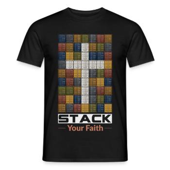 Stackez votre foi - T-shirt homme - noir - Devant - AI Model Male 178 light (178cm)