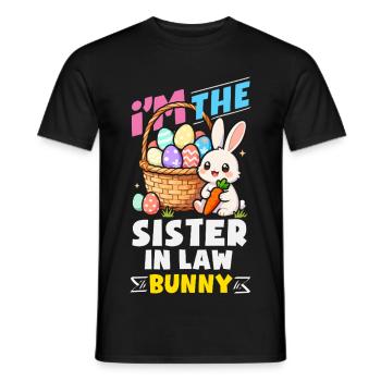 Joyeuse Pâques, douce chasse aux œufs du lapin, œufs de Pâques - T-shirt homme - noir - Devant - AI Model Male 178 light (178cm)