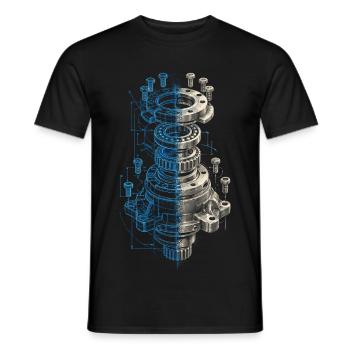 Opérateur de machine de découpe, fraiseuse CNC - T-shirt homme - noir - Devant - AI Model Male 178 light (178cm)