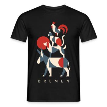 Bremer Stadtmusikanten Bremen Geometric Shapes - Männer T-Shirt - Schwarz - Vorne - AI Model Male 178 light (178cm)