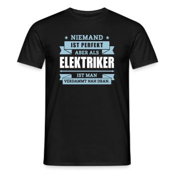 Funshirt Elektriker - Männer T-Shirt - Schwarz - Vorne - AI Model Male 178 light (178cm)