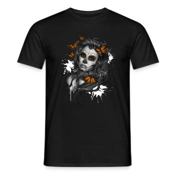 Day of the Dead Sugar Skull Girl - T-shirt homme - noir - Devant - AI Model Male 178 light (178cm)