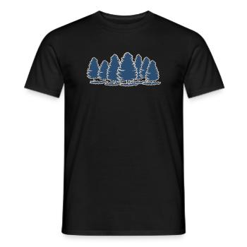 Marcher en plein air dans la forêt de pins - T-shirt homme - noir - Devant - AI Model Male 178 light (178cm)