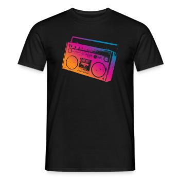 Ghettoblaster Music - Männer T-Shirt - Schwarz - Vorne - AI Model Male 178 light (178cm)