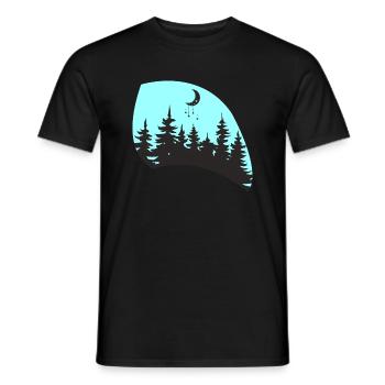 Magic Forest Moonlight Silhouette Minimal - Men's T-Shirt - black - Front - AI Model Male 178 light (178cm)