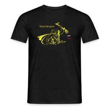 Slava Ukrayini !!! - Männer T-Shirt - Schwarz - Vorne - AI Model Male 178 light (178cm)