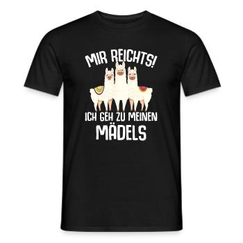 Alpaka Lama Damen Kinder Mädchen Alpakas - Männer T-Shirt - Schwarz - Vorne - AI Model Male 178 light (178cm)
