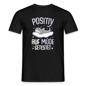 Delfin Positiv Auf Müde Getestet - Männer T-Shirt - Schwarz - Vorne - AI Model Male 178 light (178cm)