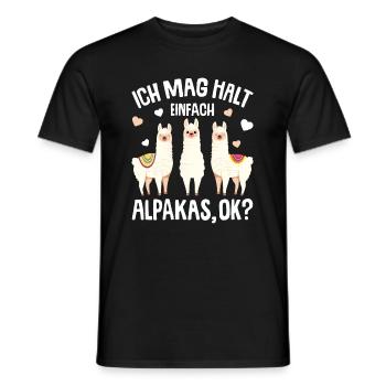 Ich mag halt Alpakas Kinder Damen Alpaka Lama - Männer T-Shirt - Schwarz - Vorne - AI Model Male 178 light (178cm)