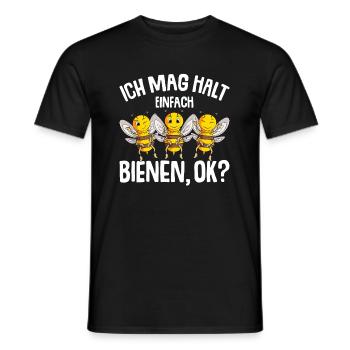 Ich mag halt Bienen Kinder Mädchen Damen Biene - Männer T-Shirt - Schwarz - Vorne - AI Model Male 178 light (178cm)