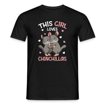 Chinchilla Mädchen - Männer T-Shirt - Schwarz - Vorne - AI Model Male 178 light (178cm)