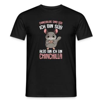 Chinchillas sind süß Kinder Mädchen Chinchilla - Männer T-Shirt - Schwarz - Vorne - AI Model Male 178 light (178cm)