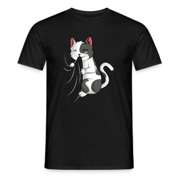 Chats Chaton Chat Amoureux Filles Enfants - T-shirt homme - noir - Devant - AI Model Male 178 light (178cm)