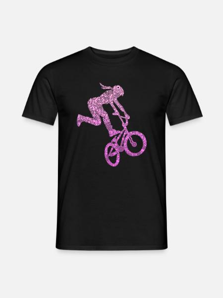 BMX Mädchen Bike Stunt Fahrer Kinder - Männer T-Shirt - Schwarz